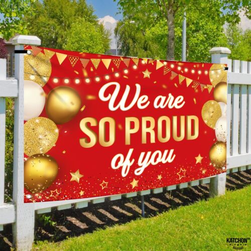 KatchOn Red We are So Proud of You Banner - XtraLarge 72x44 Inch | Graduation... - Picture 6 of 9