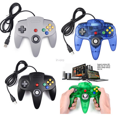 Classic N64 USB Wired Controller Gamepad Joystick For PC MAC Windows Raspberry