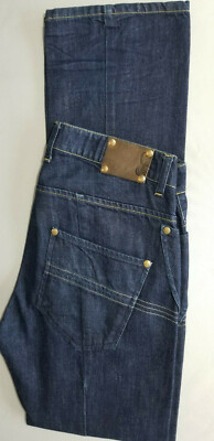 PATRIZIA PEPE Men Regular Fit 100% Italy Cotton Denim Jean - 32x34 Dark Blue