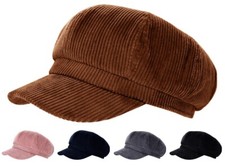 Schirmmütze Damen Cord Mütze Damenhut Ballonmütze Cordmütze verstellbar
