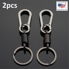 2pcs Men Women Belt EDC Carabiner Clip Keychain Keyring Holder - Gun Metal Black