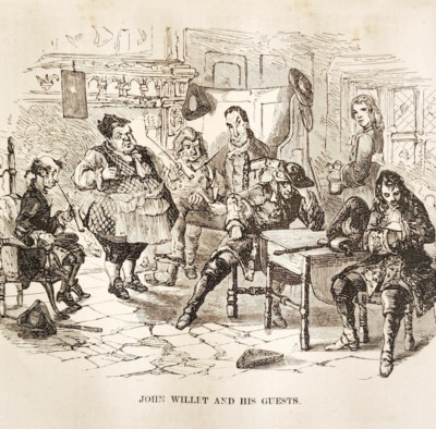1871 John Willet & Guests Charles Dickens Wood Engraving Victorian Art DWH5C