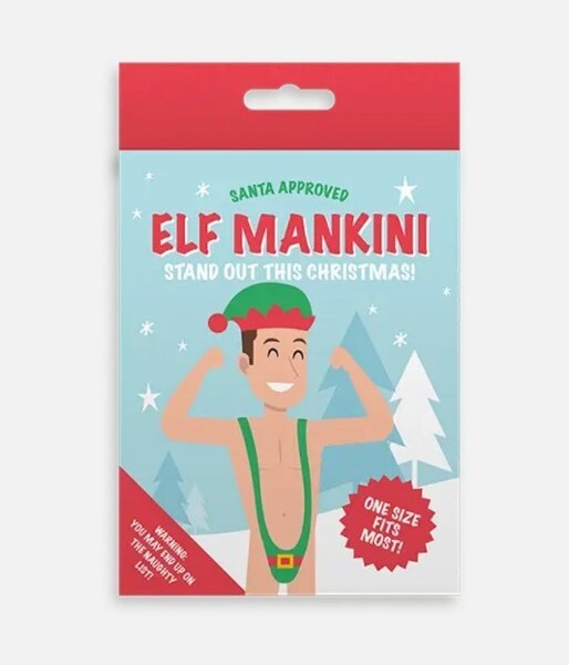 Men's Novelty Christmas Elf Mankini Thong Borat Fun Sexy Underwear
