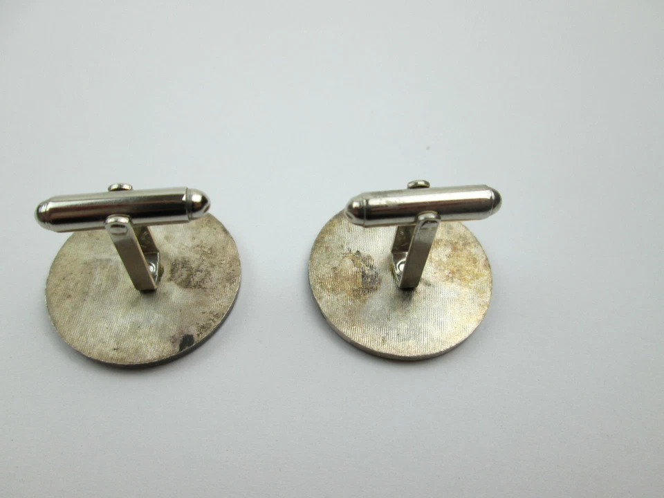 Gemelos Metropolitan Country Club Golf Association MCCGA tono plateado ~1" Foto 3 de 4