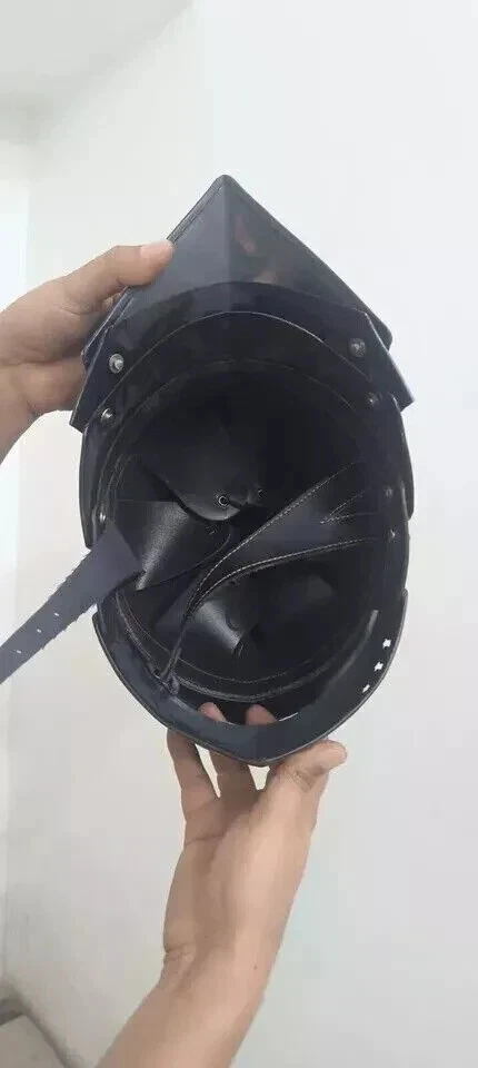 Mittelalterlicher deutscher Schallerhelm aus Stahl, funktionsfähig, alter Rost, - Bild 3 von 4