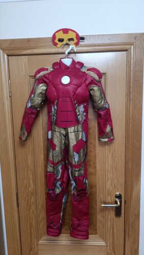 Boys Padded Marvel Iron Man Fancy Dress From The Disney Store +Eye Mask. Age 7/8 - Picture 1 of 4