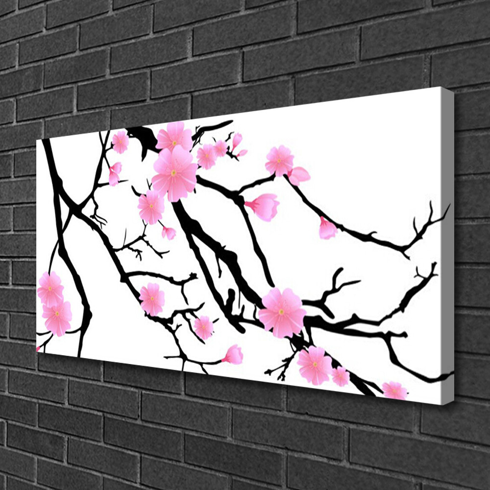 Tableau branches fleurs 100x50 cm pour habiller un grand mur vide de chambre