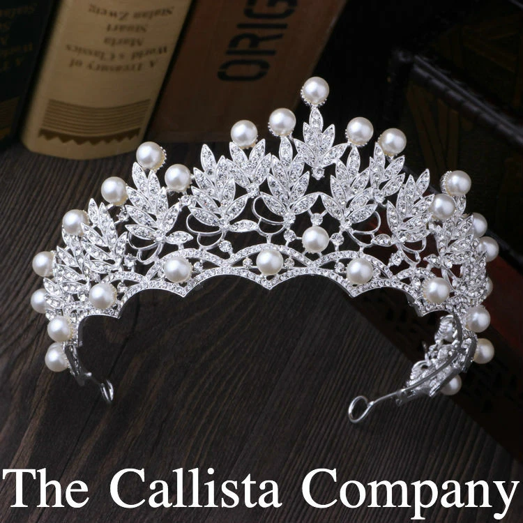 THE CALLISTA COMPANY, TIARA GENUINO CRISTAL DE IMITACIÓN AUSTRIACO Y PERLA (PLATA) Foto 4 de 4