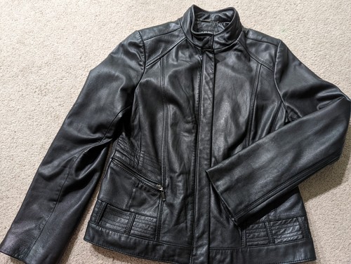 a.n.a GENUINE LAMBSKIN Black Medium 