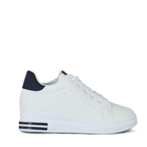 Zapatillas de Mujer con Cuña Blancas Sneakers Estilo Abotinada | eBay