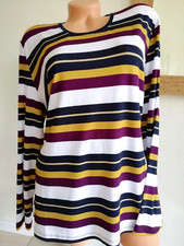 Serafini Damen Shirt Gr. 46-48*48-50 Streifen-Look Langarm weiß - 40% Rabatt