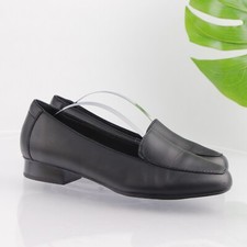 Clarks Womens Juliet Lora Loafer Size 8 M Black Leather Flat Shoe Office Comfy