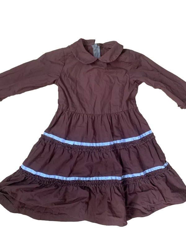 Beautiful Steiff Boutique girls Size 4 brown Thanksgiving cotton dress