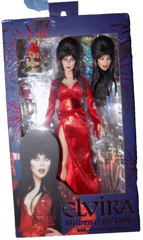 ELVIRA - MISTRESS OF THE DARK - RED, FRIGHT AND BOO ACTION FIGURE W/ACCESSORIES