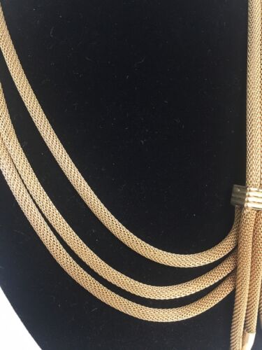 RARE Vintage Triple Gold Plated Stunning Necklace From The 1950-1960s - Picture 8 of 8