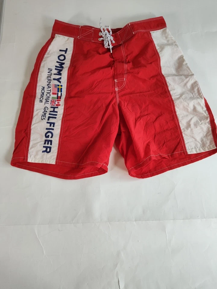 Tommy Hilfiger Board Shorts Sports Mens L Athletics Rare International Games - Image 2 of 4