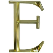 WHITEHALL Door House Address Street Number Letter E Polished Brass 6" 152mm 6 in