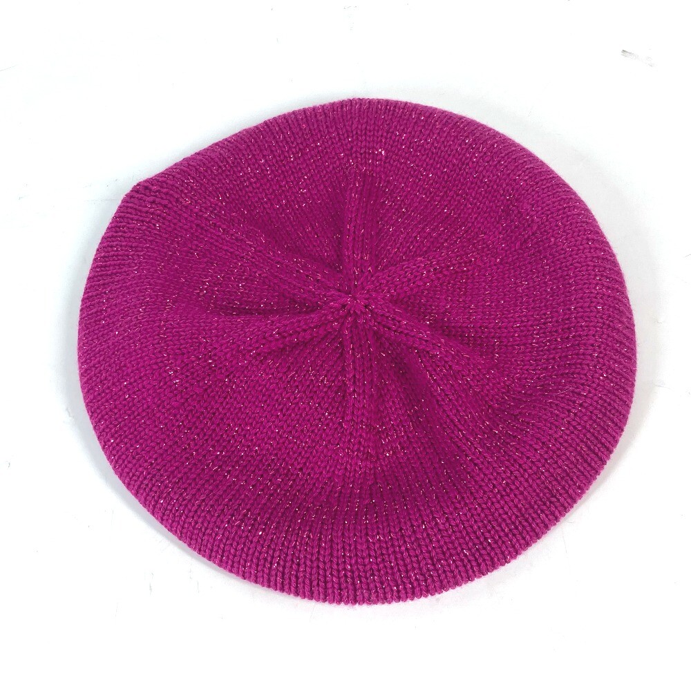 MIUMIU Glitter Bicolor Hat knit hat beret polyester / wool Pink Based/Red MIUMIU Glitter Bicolor Hat knit hat beret polyester / wool  main image 3