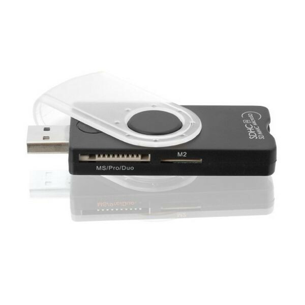Lecteur de cartes multifonctionnel noir 4-en-1 USB 3.0 pour transfert rapide de photos