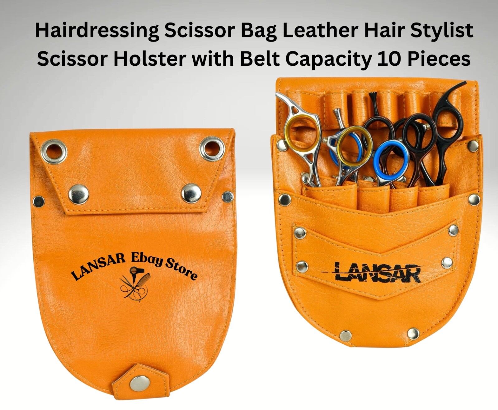 Hairdressing Scissor Bag Leather Hair Stylist Scissor Holster with Belt New