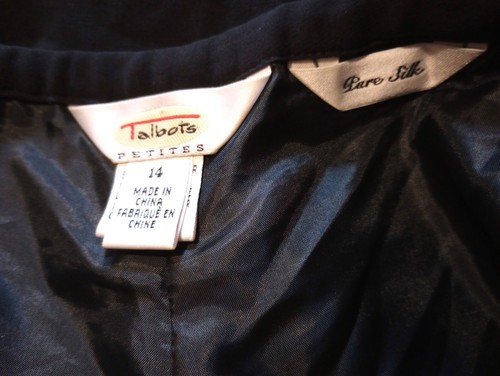Talbots 14 Petite reine Seide Hose in Schwarz, gefüttert 31" Taille, 28" Schrittlänge seitlicher Reißverschluss - Bild 14 von 24