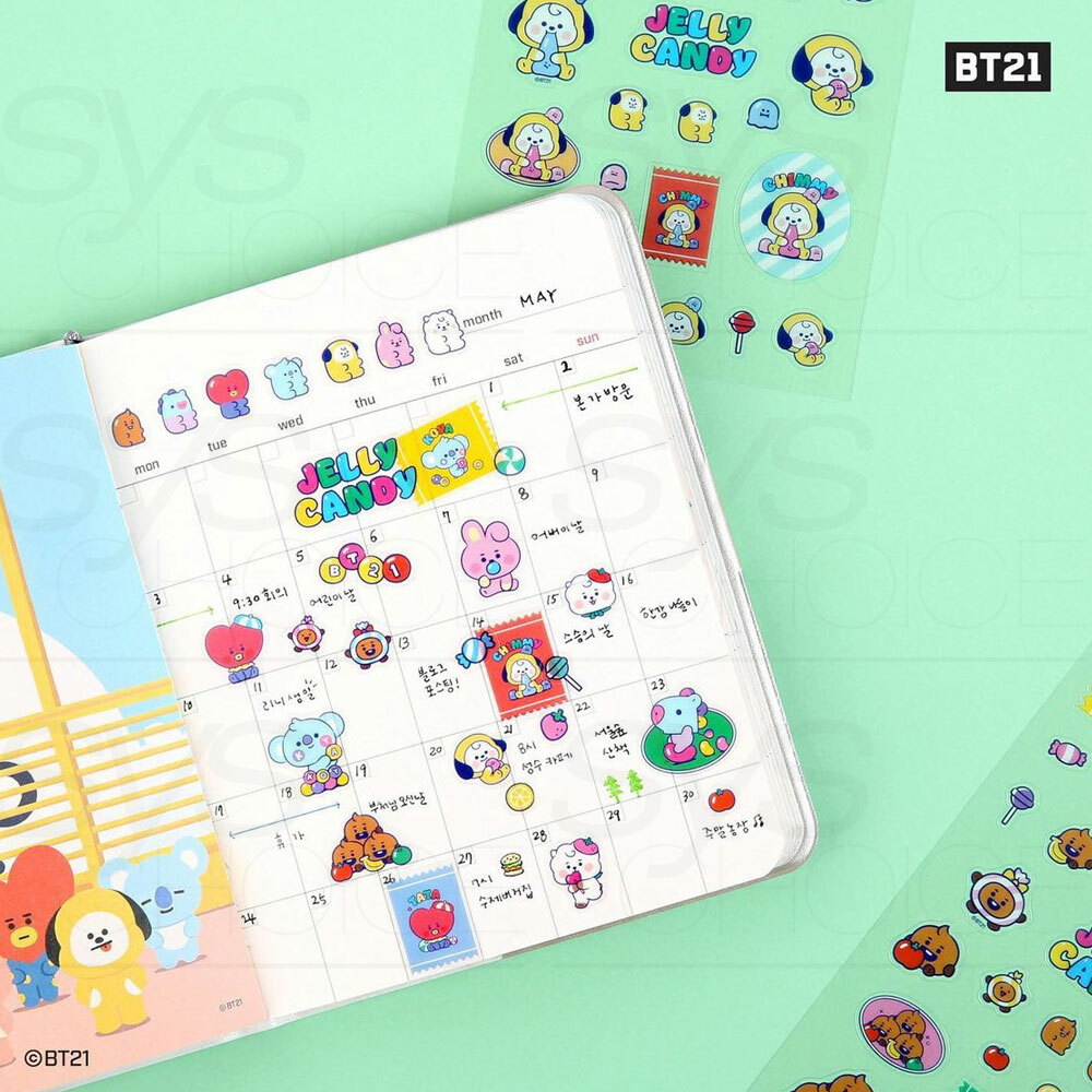 BTS BT21 Official Goods Clear Sticker Jelly Candy Ver 7SET +
