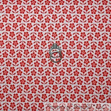 BonEful Fabric FQ Cotton Quilt VTG White Red Flower Calico Stripe Polka Dot Tiny