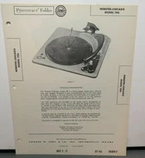 SAMS PHOTOFACT SERVICE MANUAL 146-12 WEBSTER-CHICAGO RECORD PLAYER 106