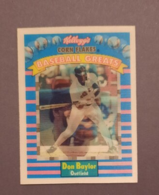 1991 Kellogg's Corn Flakes Baseball Greats Don Baylor Red Sox Hologramm 