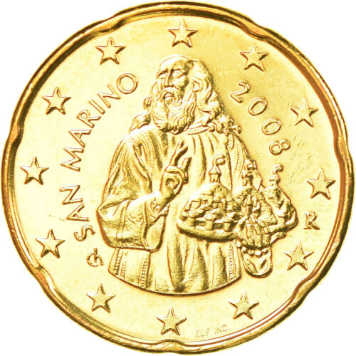 [#752342] San Marino, 20 centesimi di euro, 2008, oncia, ottone, km:483 - Foto 1 di 2