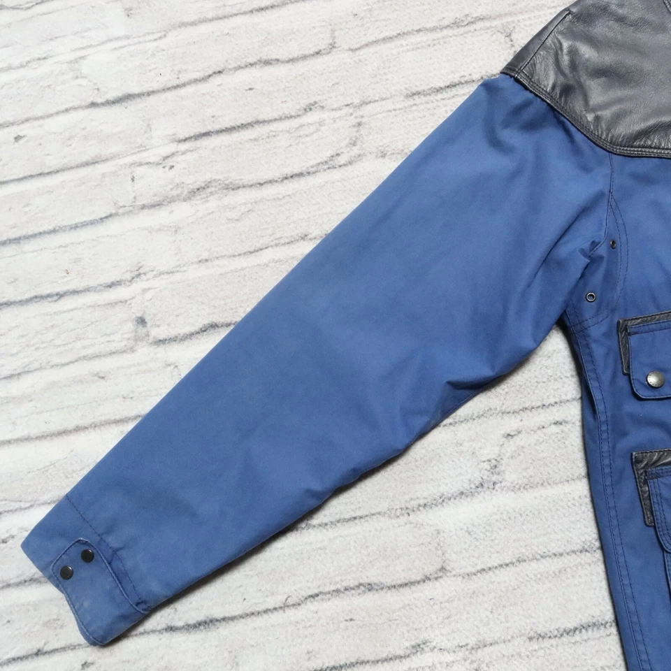 Chaqueta Parka Marca Barbour Beacon Borde Cuero Talla L Azul Foto 4 de 4