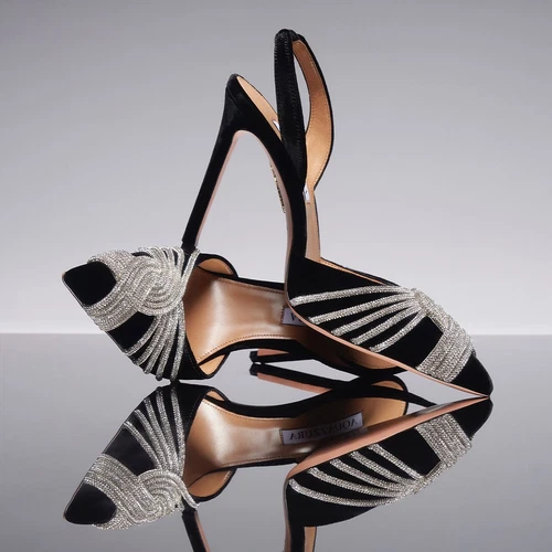 Aquazzura High heel satin pointy sandal lady - Picture 21 of 27