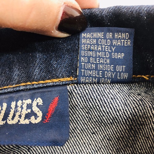 Vintage LA Blues Long Jean Jacket Dark Denim Hidden Buttons Dressy Size M Ladies - Picture 8 of 11