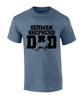 Mens German Shepherd Tshirt German Shepherd Dad Short Sleeve T-shirt-Heather