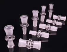 Glass Adapters 10mm, 14mm, 18mm Male/Female joint extension reducers USA 🇺🇸