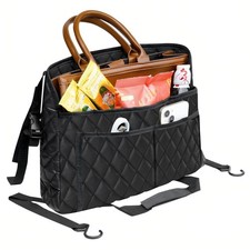 Car Handbag Holder Between Seat Durable Leather Seat Back Organizer Pet  Dri...