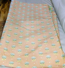 Peach With Floral embroidered upholstery fabric Heavy Weight Close To 3 Yards