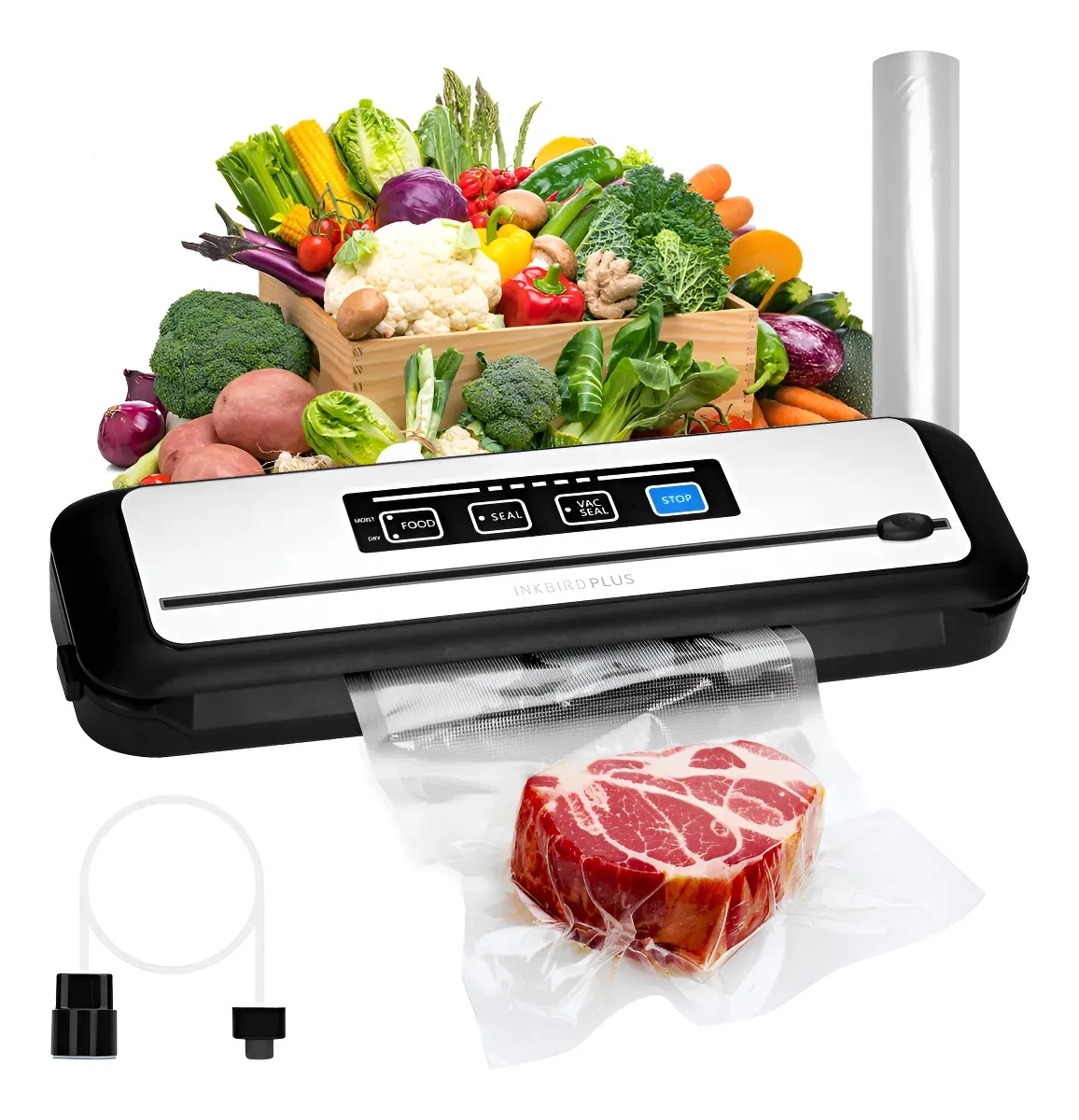 INKBIRD Food Saver Vacuum Sealer Machine Long Preservation Bag Storage Canister
Opens in a new windo