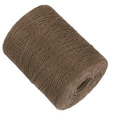 Natural Cotton Raffia Yarn 328Yard for Craft Raffia Ribbon Crochet Yarn Brown