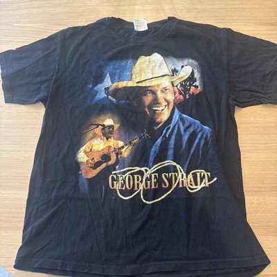 VTG George Strait Country Music Festival T Shirt Stedman Tag Sz L Black 90 s