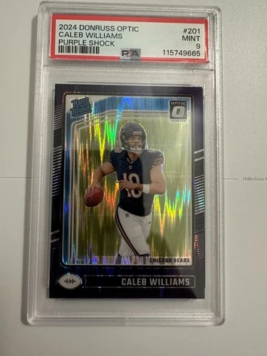 2024 Donruss Optic Caleb Williams Purple Shock Rated Rookie #201 PSA 9 MINT RC