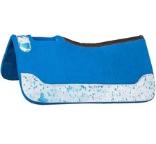 Almohadilla de silla de montar de pony contorneada de 26" x 26" 3/4" fieltro azul lavado ácido