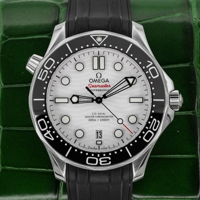 2023 Omega Seamaster Diver 300m White Dial Black Strap 210.32.42.20.04.001 B+P