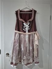 Bordeauxrotes Dirndl mit tollem Auschnitt und Spitzenschürze, ungetragen