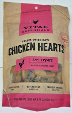 Vital Essentials Freeze Dried Raw Chicken Hearts Dog Treats 3.75oz