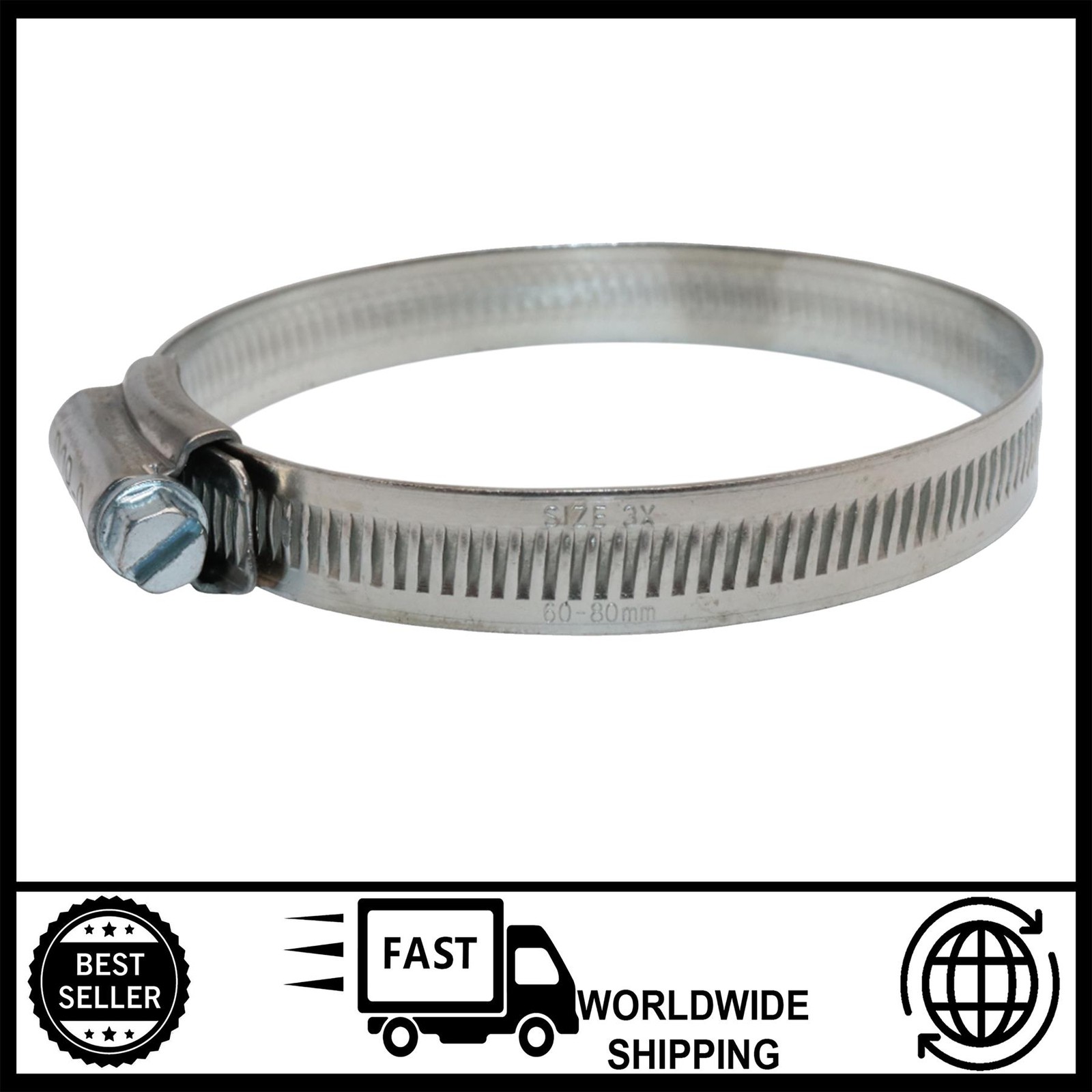 Jubilee Hose Clip 60–80mm Stainless Steel Pipe Clamp