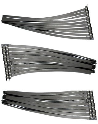 50 x Vorgefertigte Edelstahl 304SS Schlauchbandschellen Kabelbinder Länge 280 mm