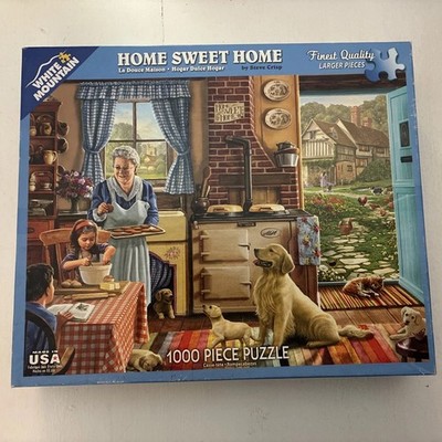 White Mountain 1000 Piece Jigsaw Puzzle Home Sweet Home Grandma Family Complete