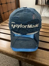 Thrashed Vintage Taylor Made R 500 Series Blue Embroidered Golf Hat Shredded