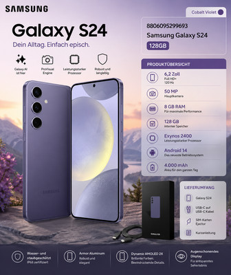 Samsung Galaxy S24 - 128GB - Cobalt Violet (Ohne Simlock) (Dual SIM) - Sehr Gut